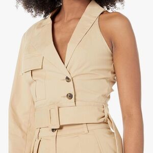 The Drop Women's Oat Milk One Sleeve Stretch Cotton Jacket by @signedblake Large